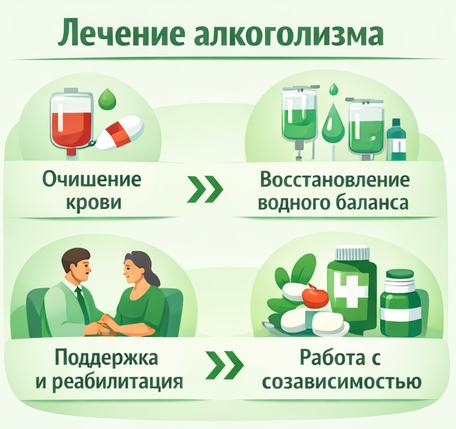 лечение алкоголизма в Чистополе этапы